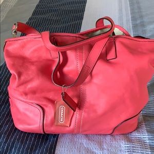 Genuine pink leather Coach shoulder/hand bag